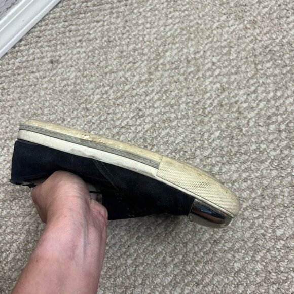 Miu Miu Black Flats with Silver Toe Cap - Picture 10 of 13